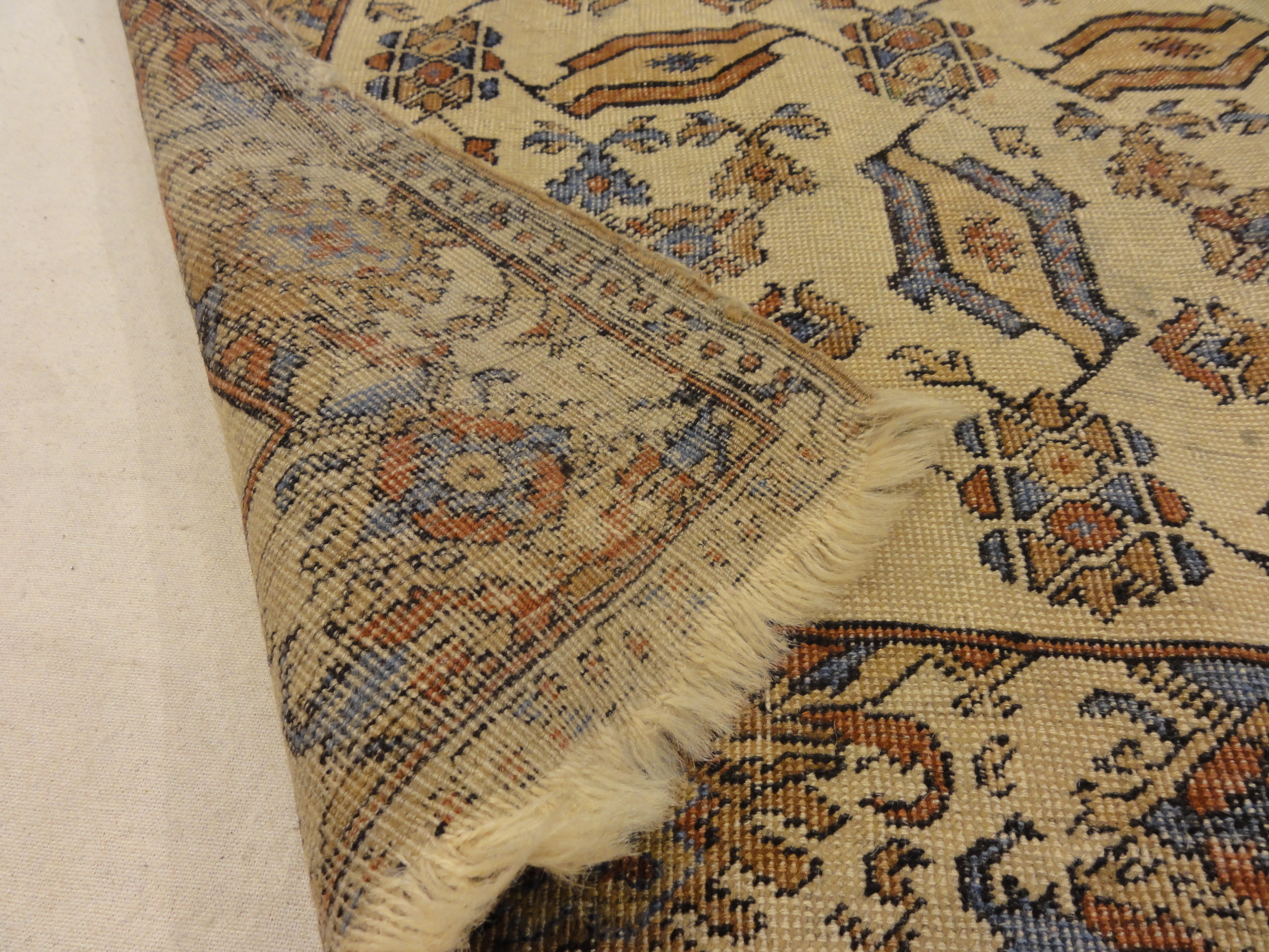 Very Rare Antique Selendi Bird Turkish Oushak. A piece of genuine woven carpet art sold by Santa Barbara Design Center Rugs and More.