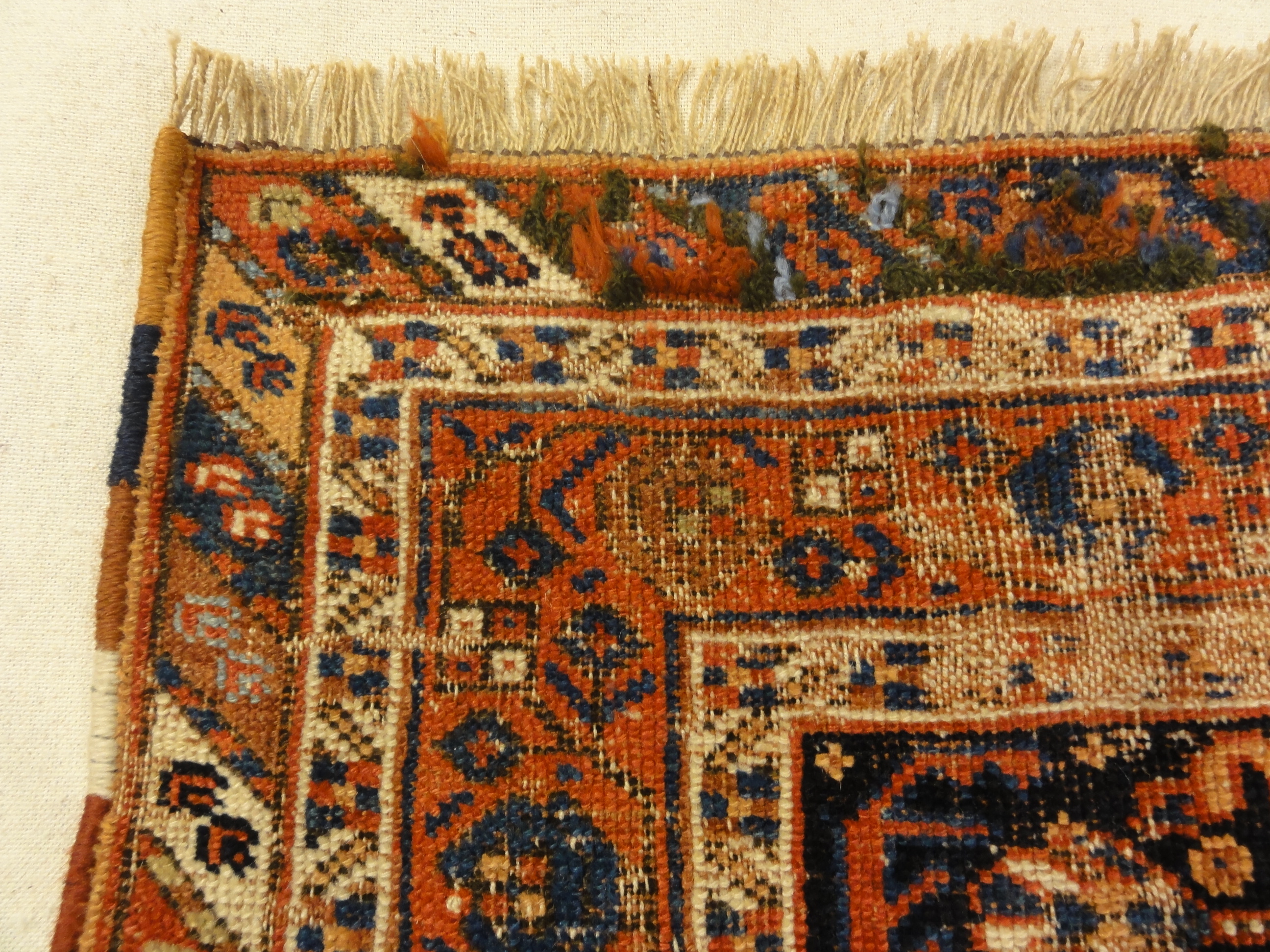 Antique Handwoven Persian Afshar Botteh. A piece of genuine, intricate woven carpet art sold by Santa Barbara Design Center Rugs and More.