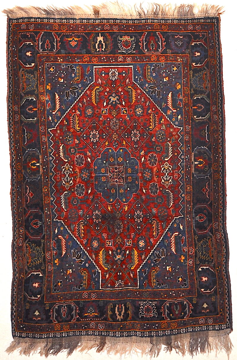 Antique Persian Qashqai Woven Circa 1900 Rug Genuine Authentic Intricate Woven Carpet Art Santa Barbara Design Center Rugs and More