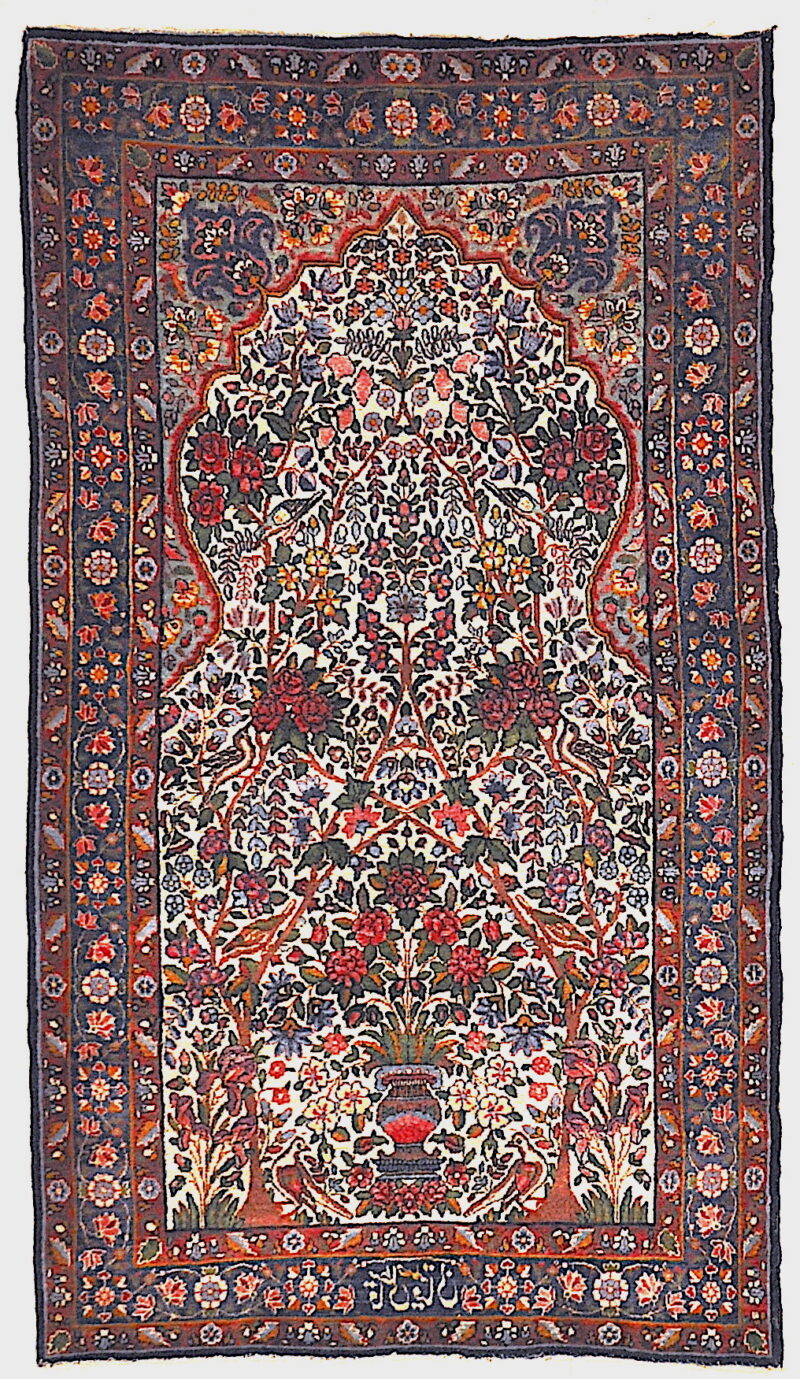 Antique Persian Garden of Paradise Kerman Rug Genuine Authentic Intricate Woven Carpet Art Santa Barbara Design Center Rugs and More