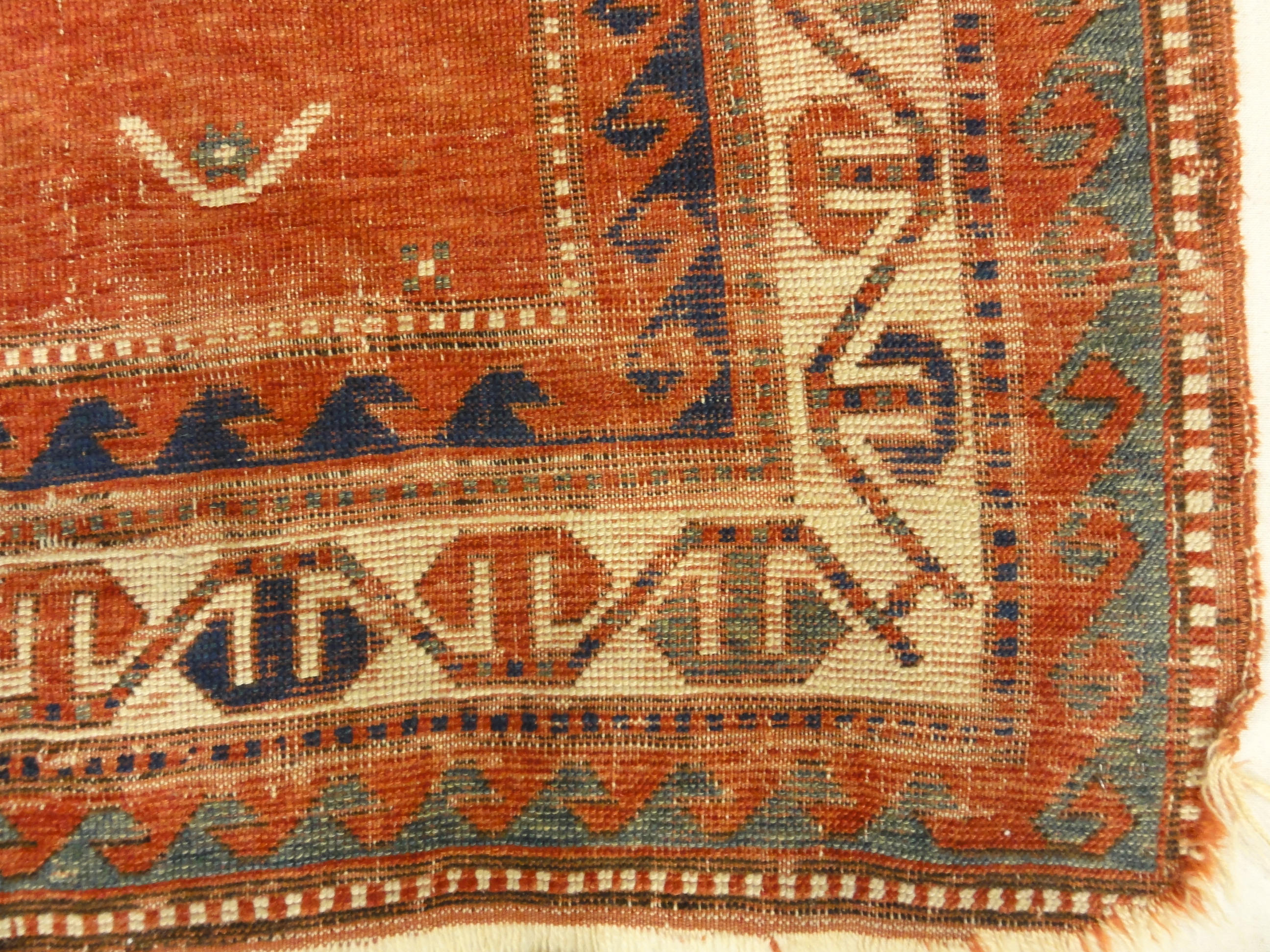 Antique Caucasian Fachralo Kazak Preyer Rug