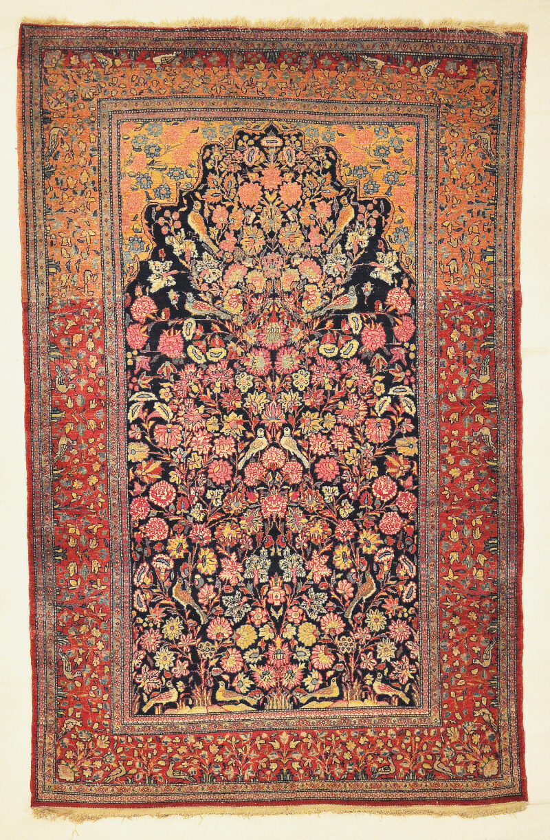 Antique Dabir Kashan Tree of Life Rug. The finest hand-knotted and natural dyed fibers. Tree of life. Rugs & More Santa Barbara Design Center