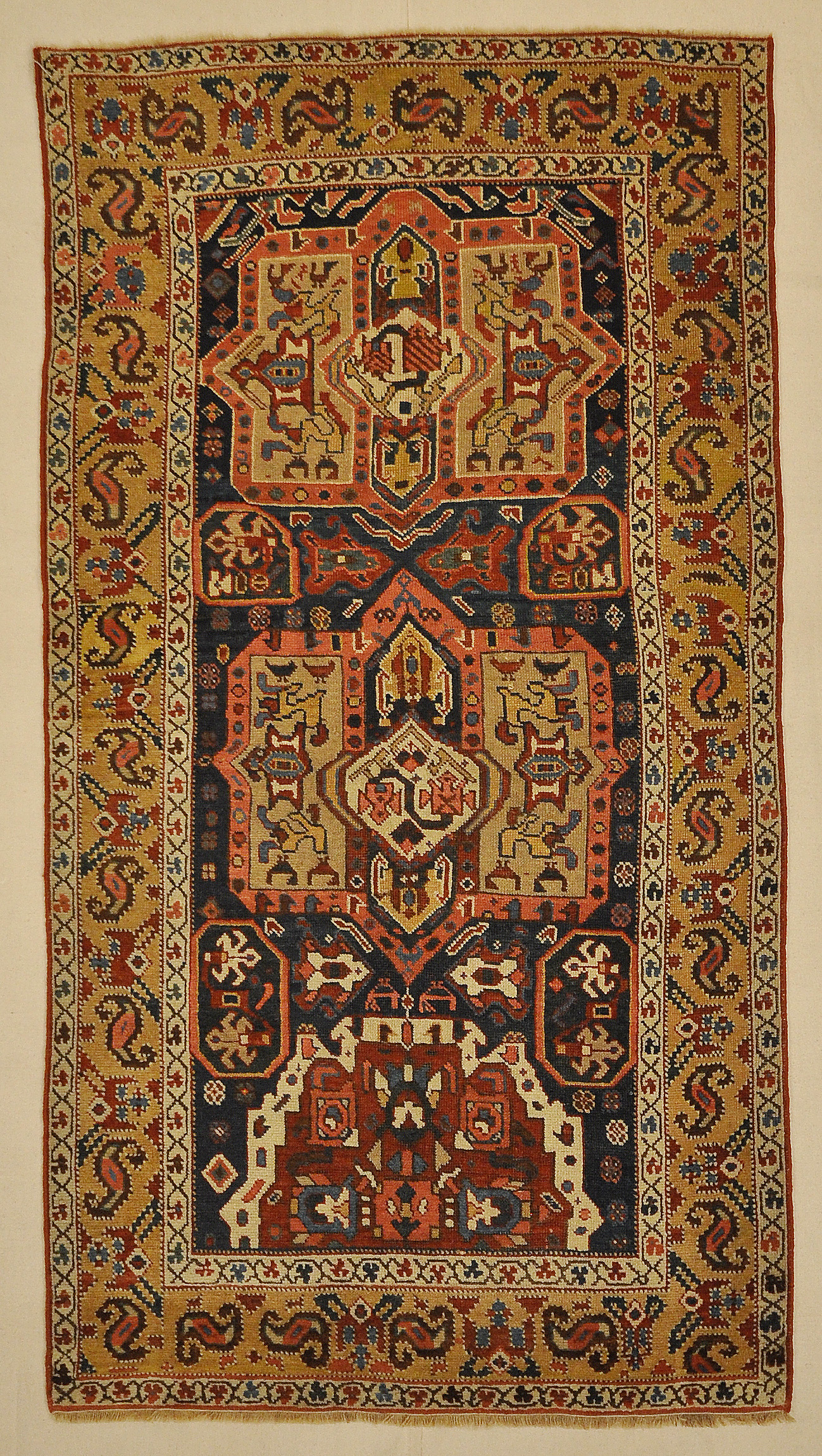 Proto Kurdish Northwest Persian Circa 1700s Genuine Woven Carpet Art Authentic Rug Santa Barbara Design Center Rugs and More