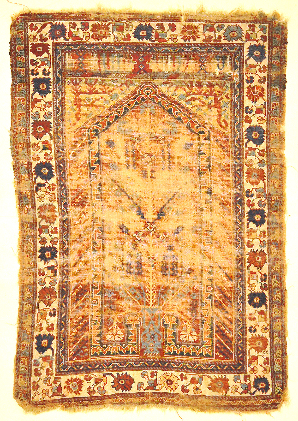 Rare Classical Milas Prayer Rug from Turkey Pre-1700s Genuine Authentic Woven Carpet Art Santa Barbara Design Center Rugs and More