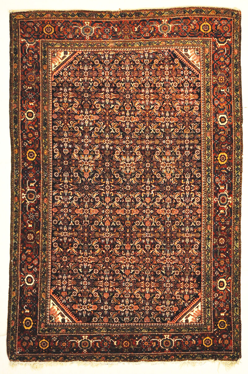 Rare Antique Persian Henna Flower Fine Herati Farahan Genuine Authentic Woven Carpet Art Santa Barbara Design Center Rugs and More