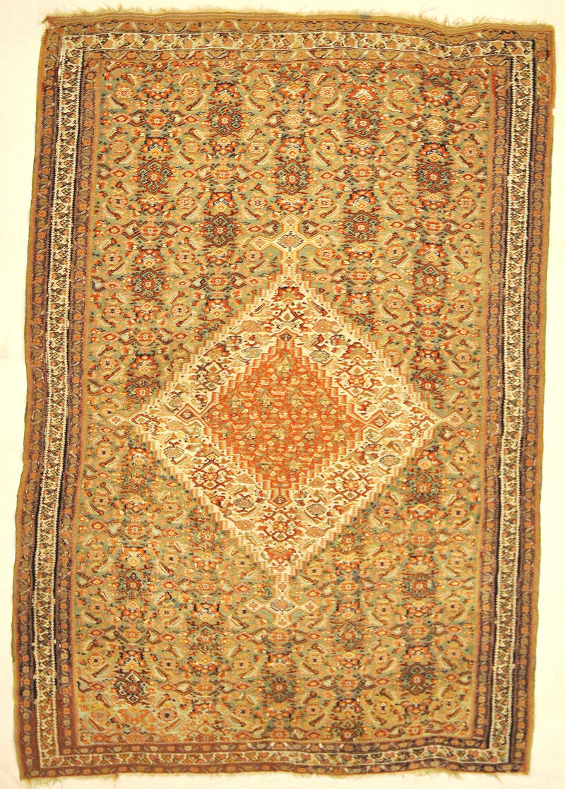 Antique 19th Century Persian Senneh Genuine Woven Carpet Art