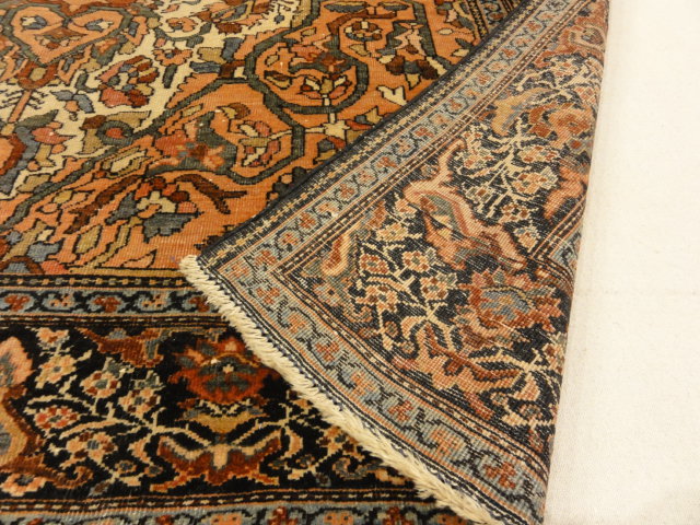 Antique 19th Century Village Persian Farahan Genuine Woven Carpet Art Authentic Intricate