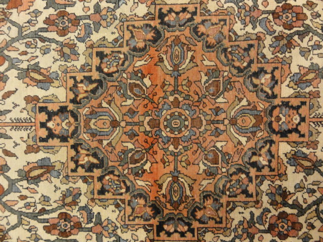 Antique 19th Century Village Persian Farahan Genuine Woven Carpet Art Authentic Intricate