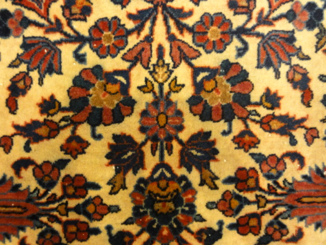 vAntique Persian Wool Kashan Kork circa 19th Century