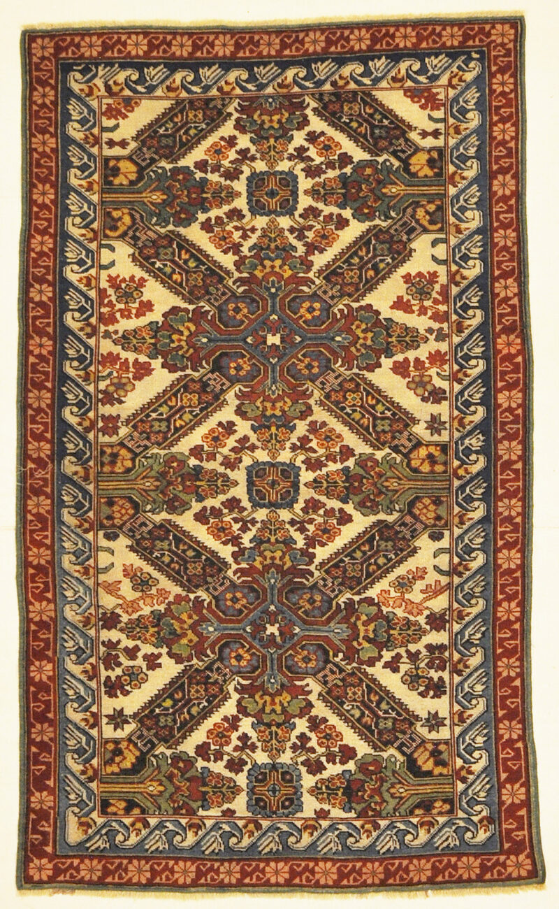 Rare Antique Caucasian Kuba Zeichur ca 1850 Genuine Tribal Classic Woven Art Azerbaijan Collectible Carpet Santa Barbara Design Center