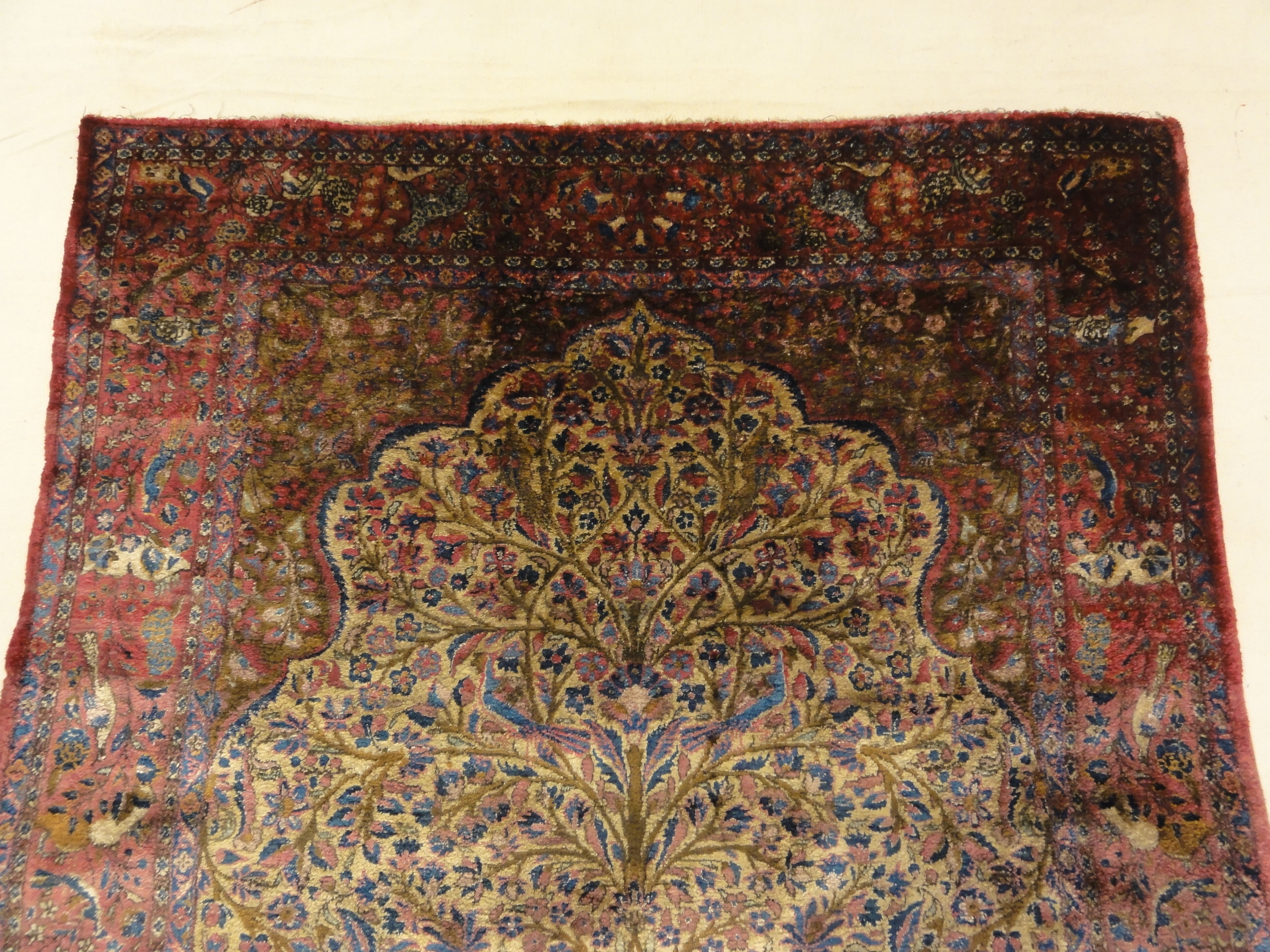 Antique Silk Maroon Kashan