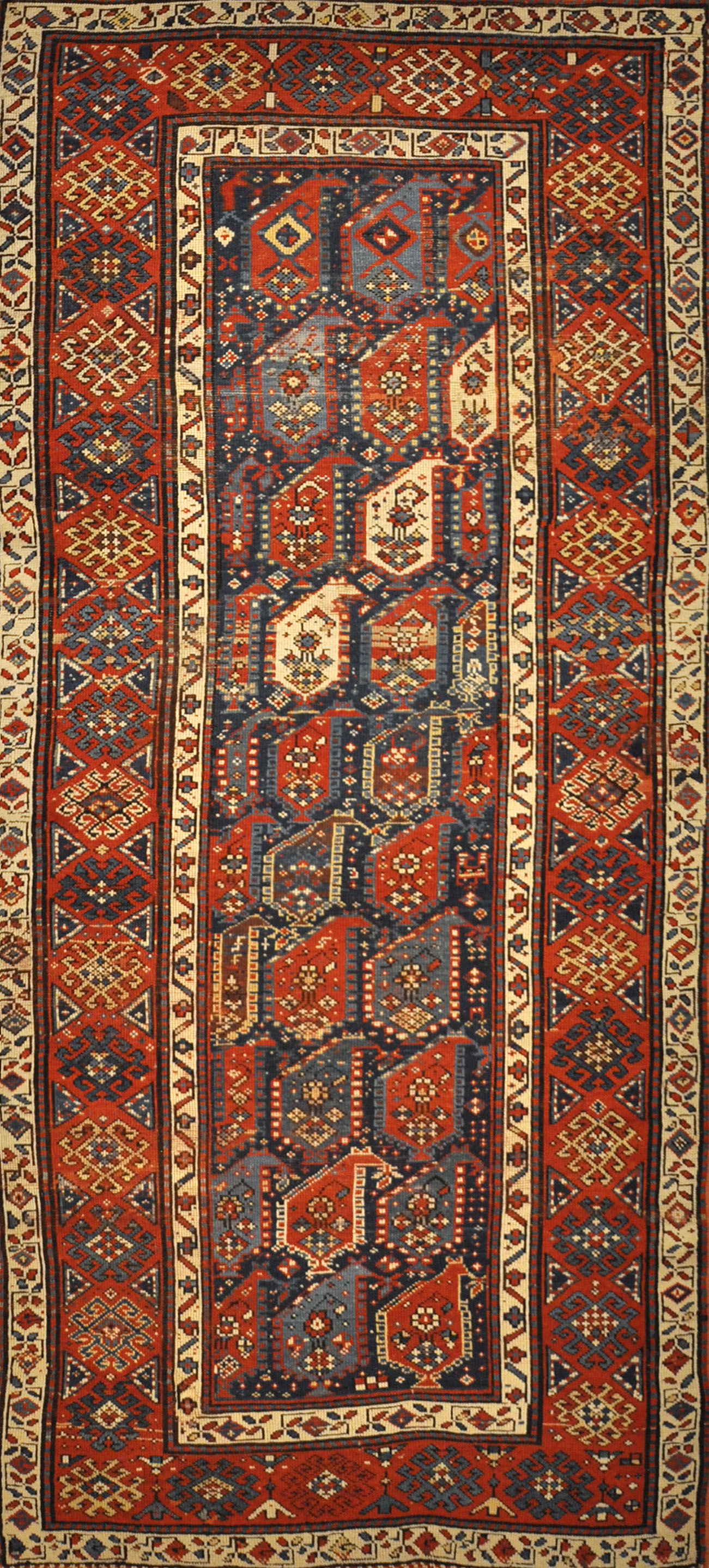 Antique Caucasian Botteh Rug 30343. A piece of genuine woven carpet art sold by Santa Barbara Design Center and Rugs and More.