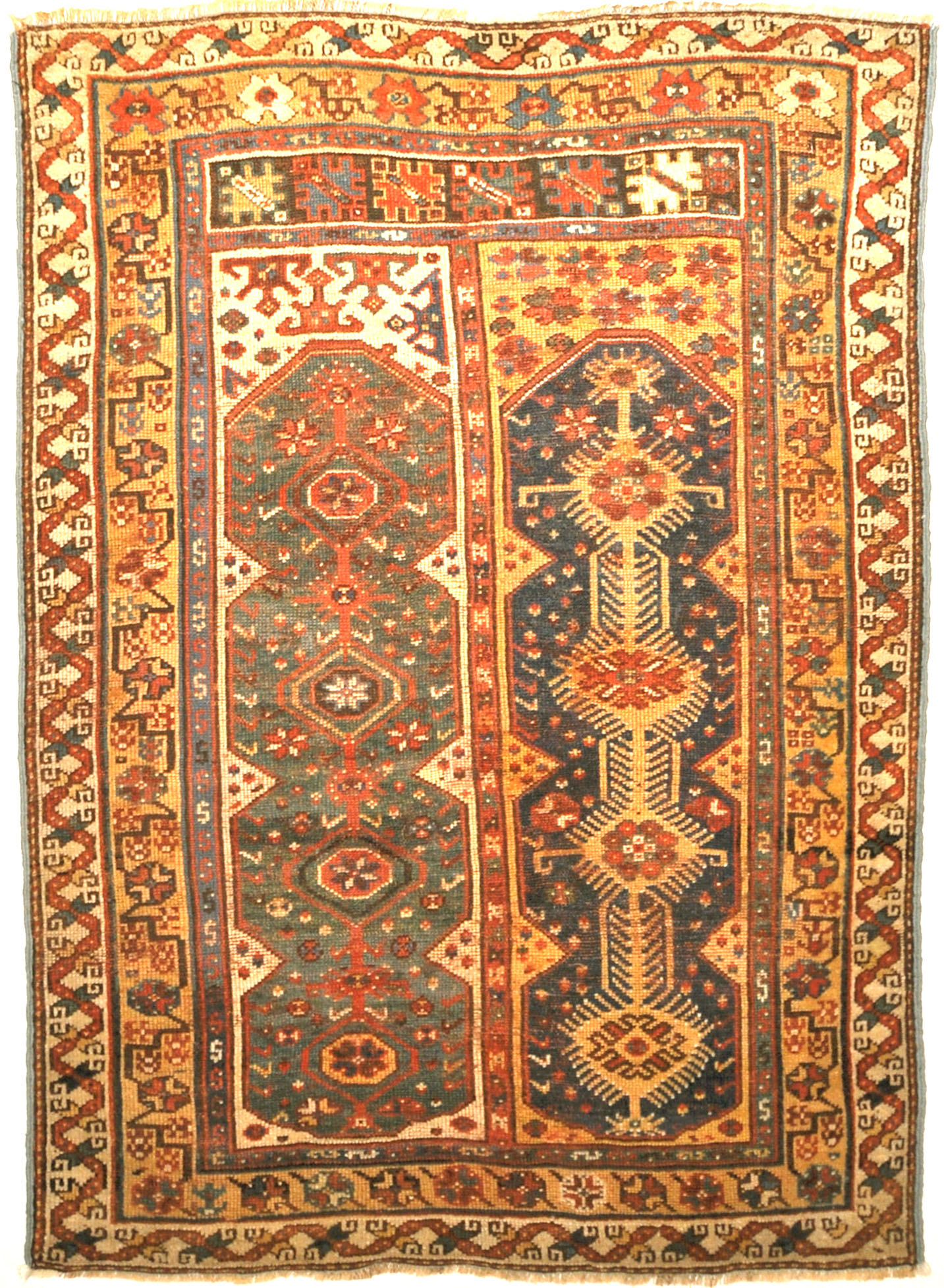 Rare Antique Turkish Tribal Makri Rug. A piece of genuine, woven carpet art sold by Santa Barbara Design Center, Rugs and More.