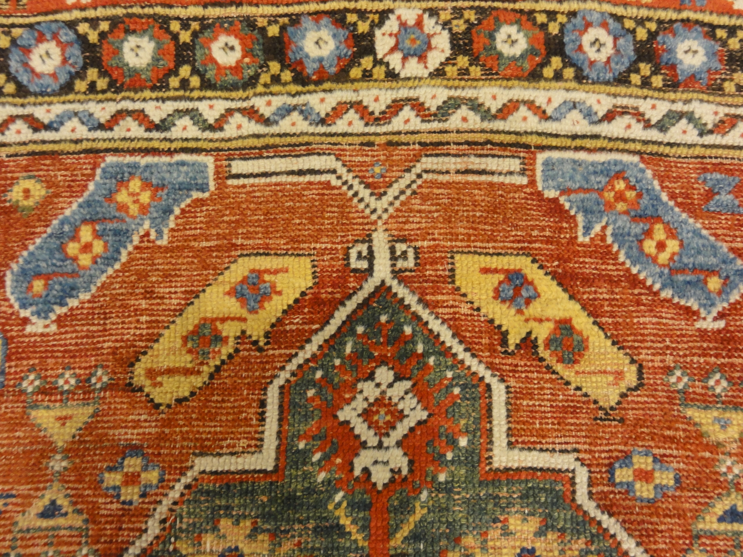 Antique Turkish Bergama Rug. A piece of genuine woven carpet art sold by the Santa Barbara Design Center and Rugs and More.