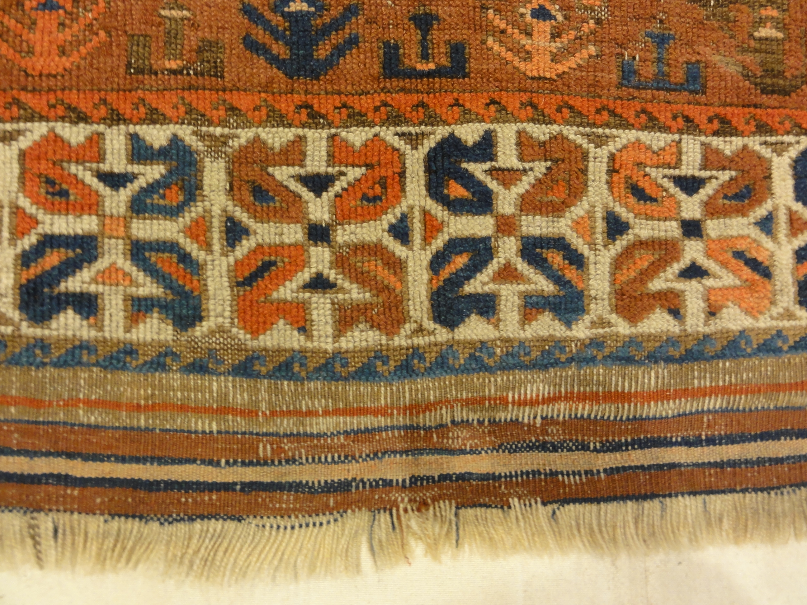 Unique Colorful Circa 1890s Beluch. A piece of genuine authentic woven carpet art sold by Santa Barbara Design Center Rugs and More.