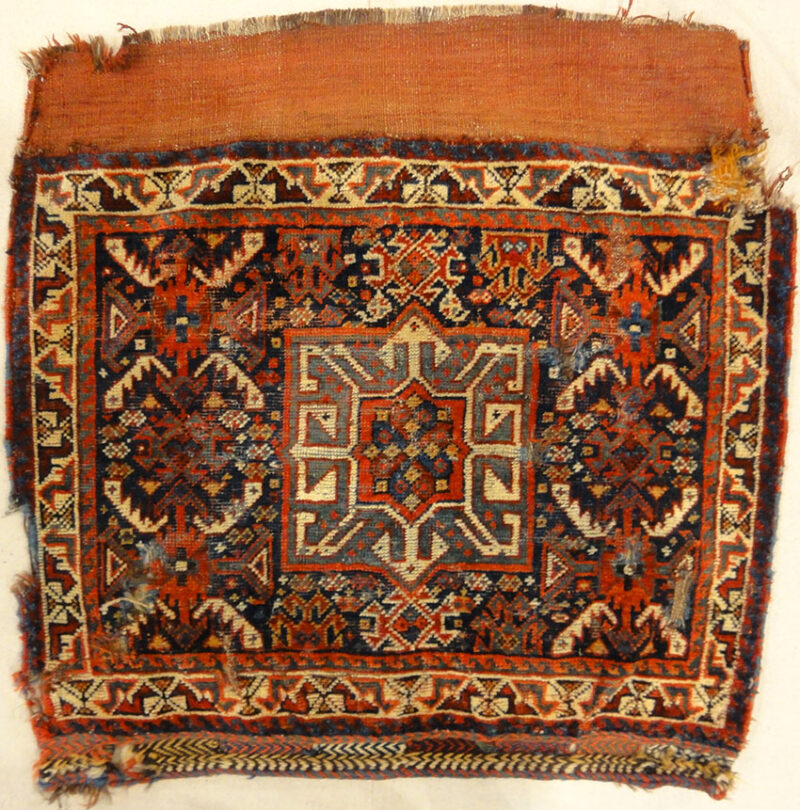 Antique Khamseh Bag Face. Rugs & More in the Santa Barbara Design Center. This is a made from fine craftsmanship and lustrous wool.
