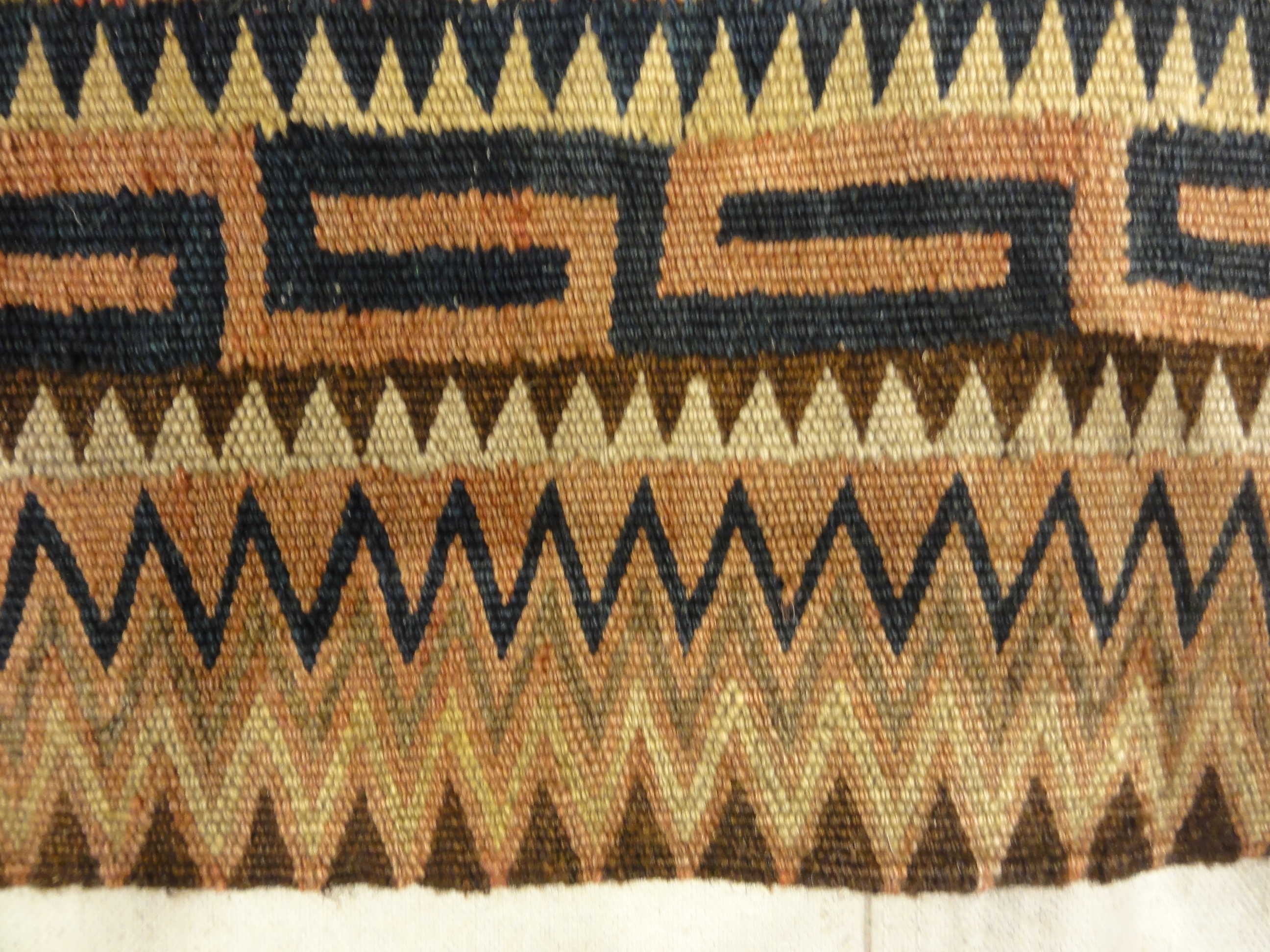 Uzbek Kelim Bag Face Saddle Bag. A piece of authentic genuine antique woven carpet art sold by Santa Barbara Design Center Rugs and More.
