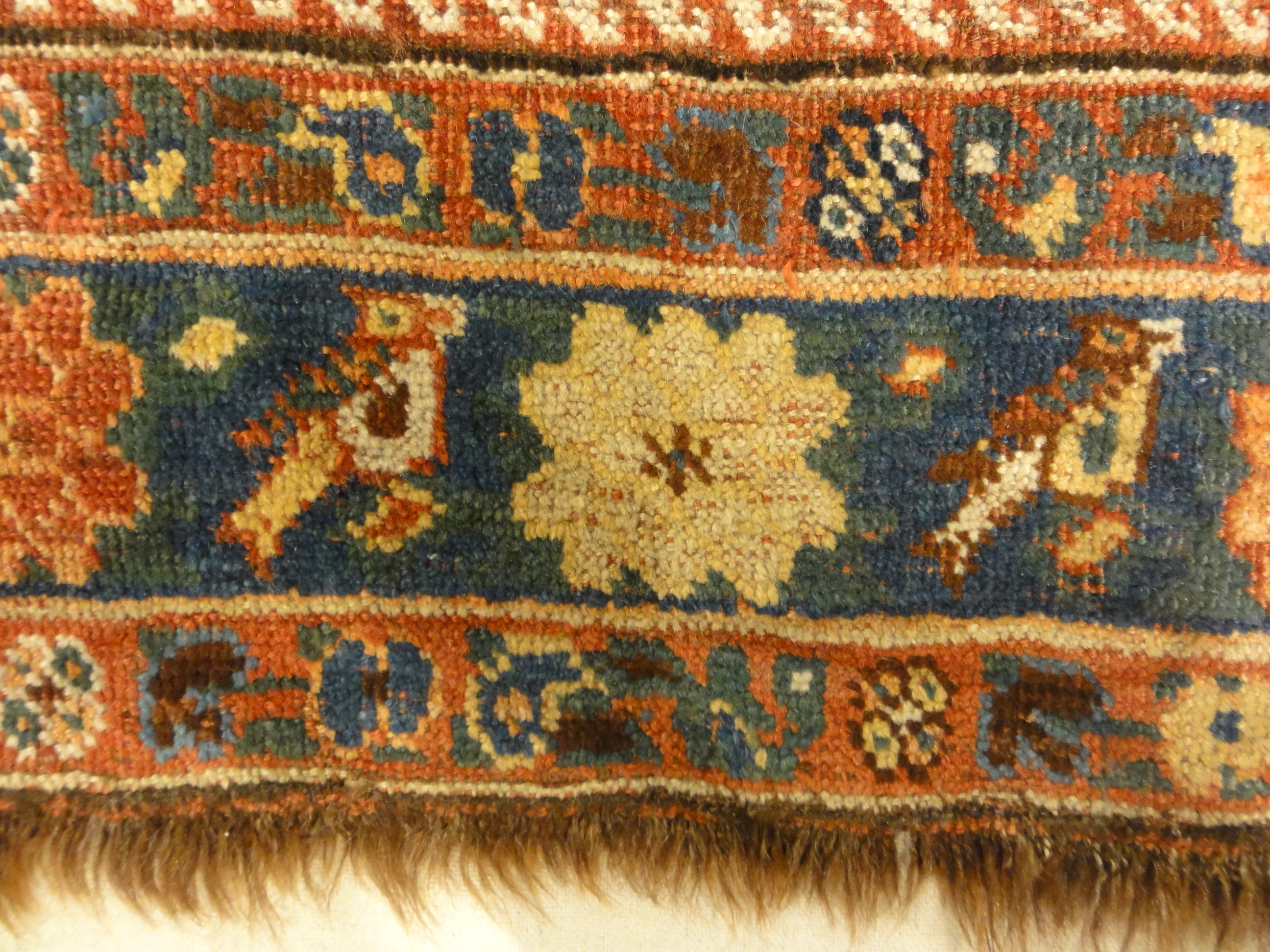 Antique Afshar Traditional Boteh Rug. A piece of genuine authentic antique woven carpet art sold by Santa Barbara Design Center, Rugs and More.