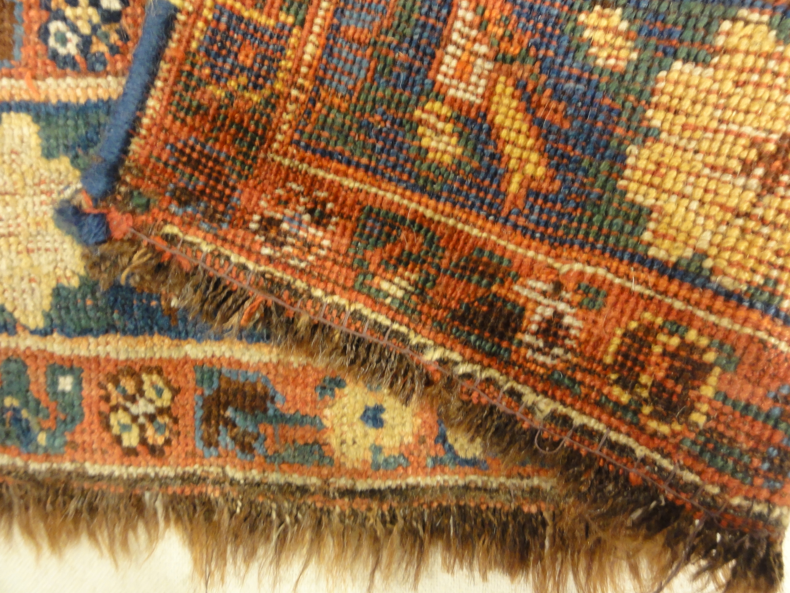 Antique Afshar Traditional Boteh Rug. A piece of genuine authentic antique woven carpet art sold by Santa Barbara Design Center, Rugs and More.