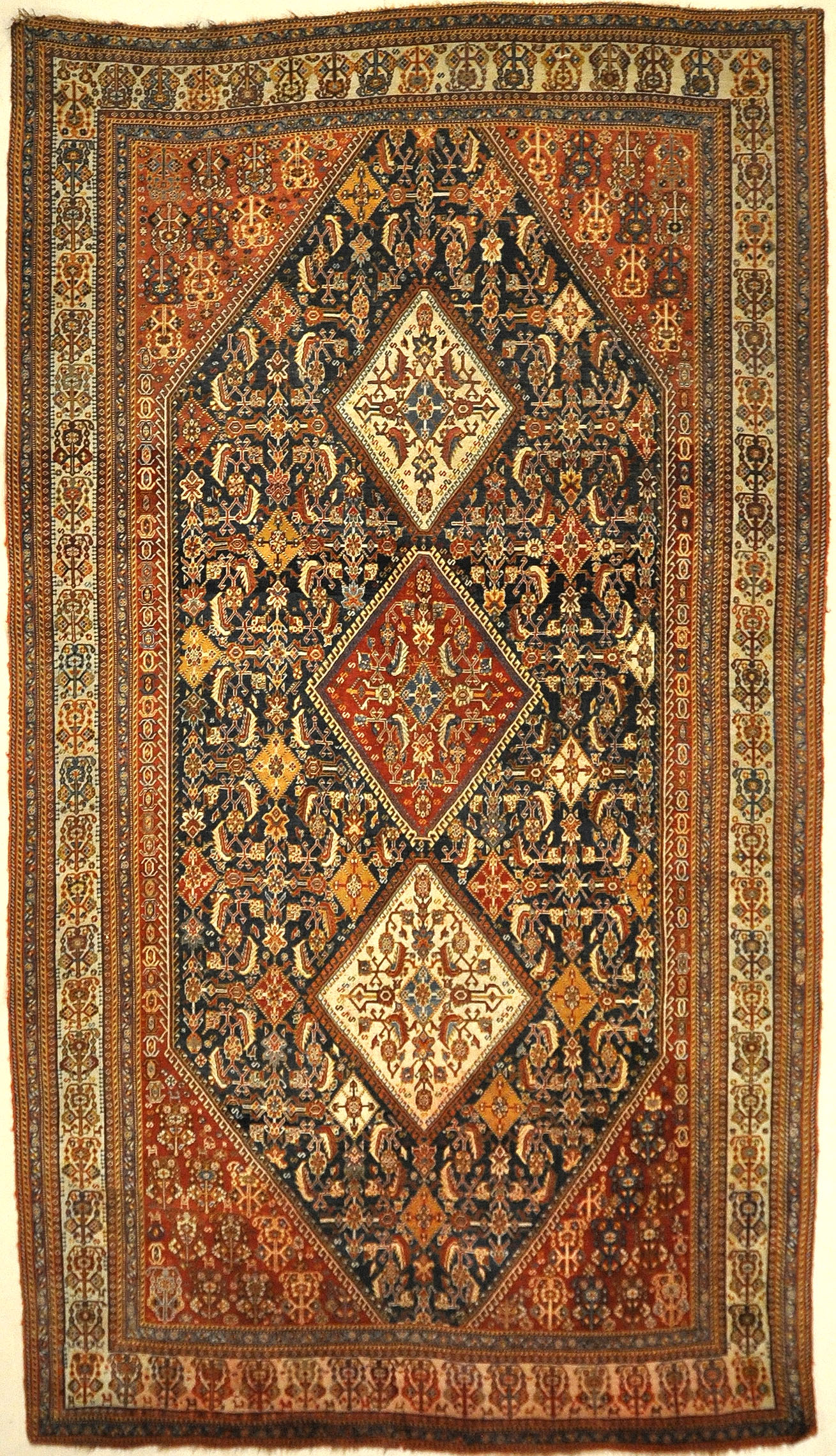 Fine Antique Qashqai Kashkuli Rug. A piece of genuine authentic antique woven carpet art sold by Santa Barbara Design Center, Rugs and More.