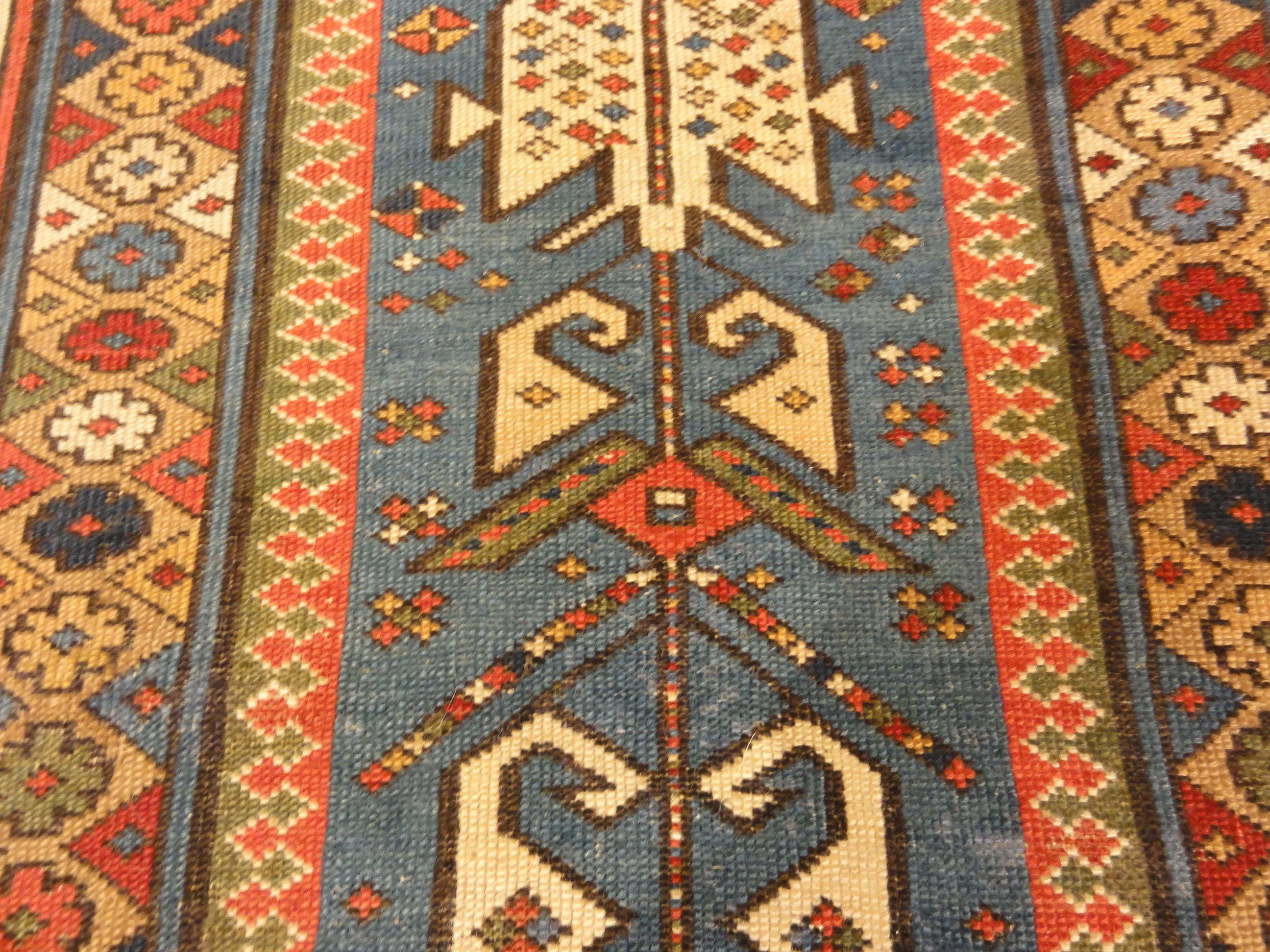 Antique Early 19th Century Shirvan Runner Rug. A piece of genuine authentic woven carpet art sold by the Santa Barbara Design Center Rugs and More.
