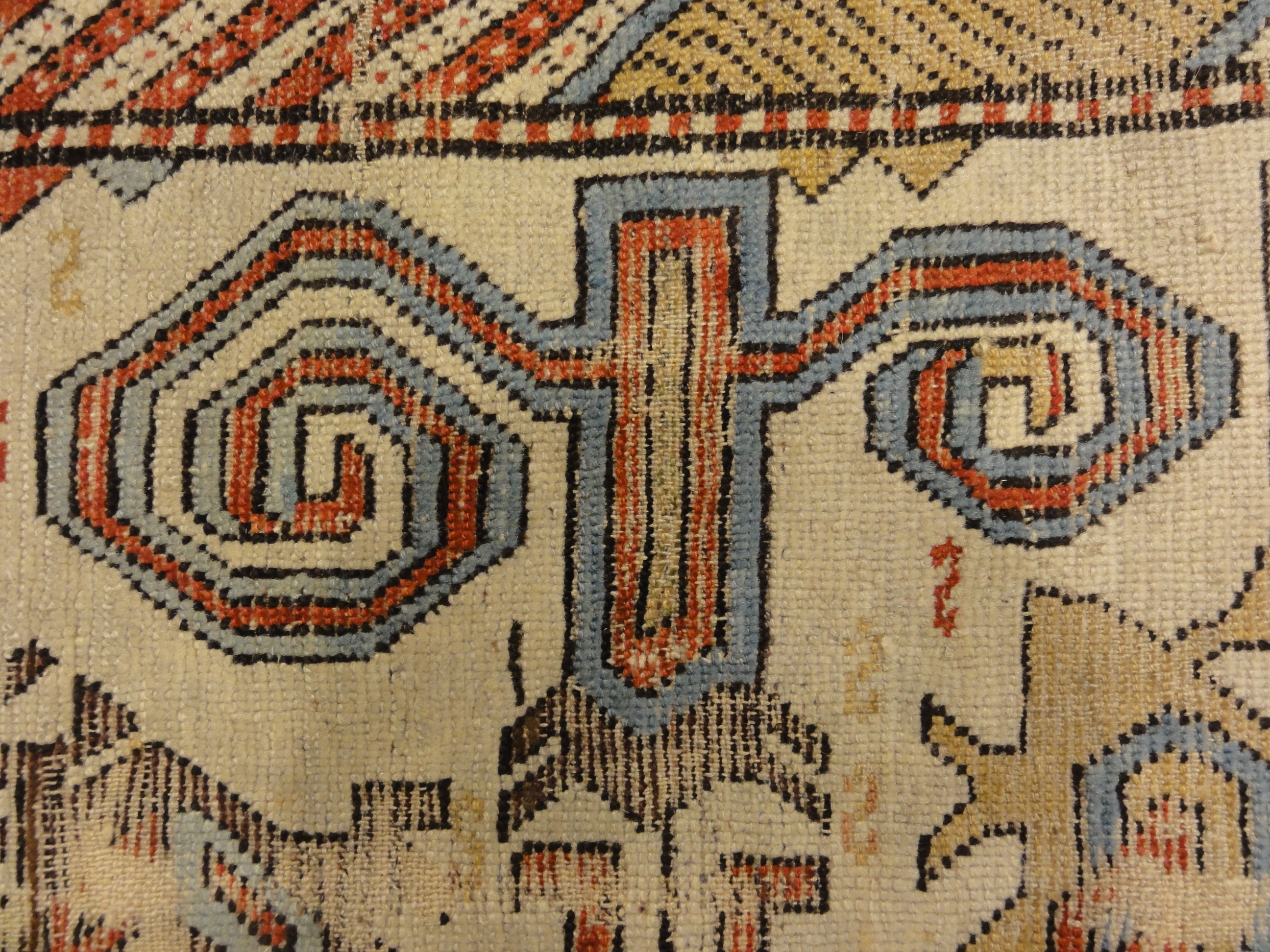 Antique Early Caucasian Proto Northern Kurdish Rug Circa 1700s. A piece of antique woven carpet art sold by Santa Barbara Design Center, Rugs and More.