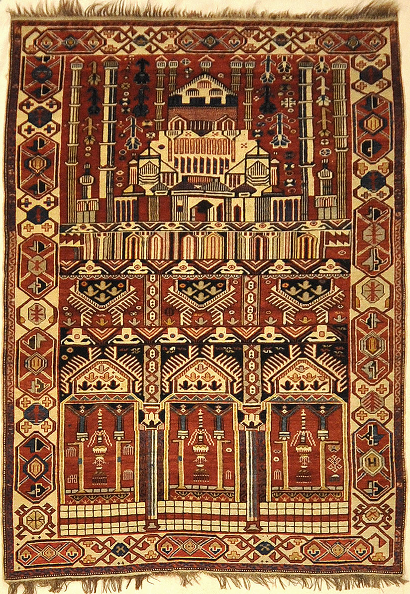 Fine Antique Shirvan Rug. A piece of genuine authentic antique woven carpet art sold by Santa Barbara Design Center, Rugs and More.