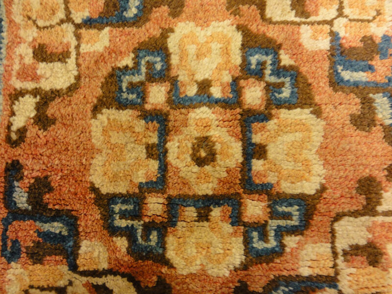 Antique Tibetan Chair Cover. A piece of antique woven carpet art sold by Santa Barbara Design Center, Rugs and More in Santa Barbara, California.