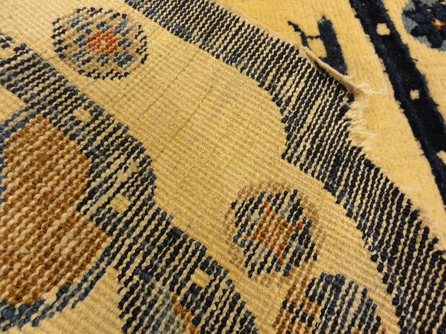 Antique Wool Peking Horse Cover. A piece of genuine antique woven carpet art sold by Santa Barbara Design Center, Rugs and More in Santa Barbara, California