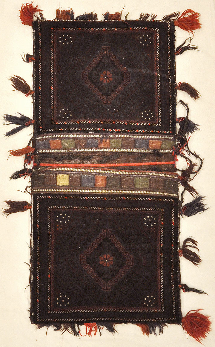 Antique Beluch Saddle Bag. A piece of genuine authentic antique woven carpet art sold by Santa Barbara Design Center, Rugs and More.