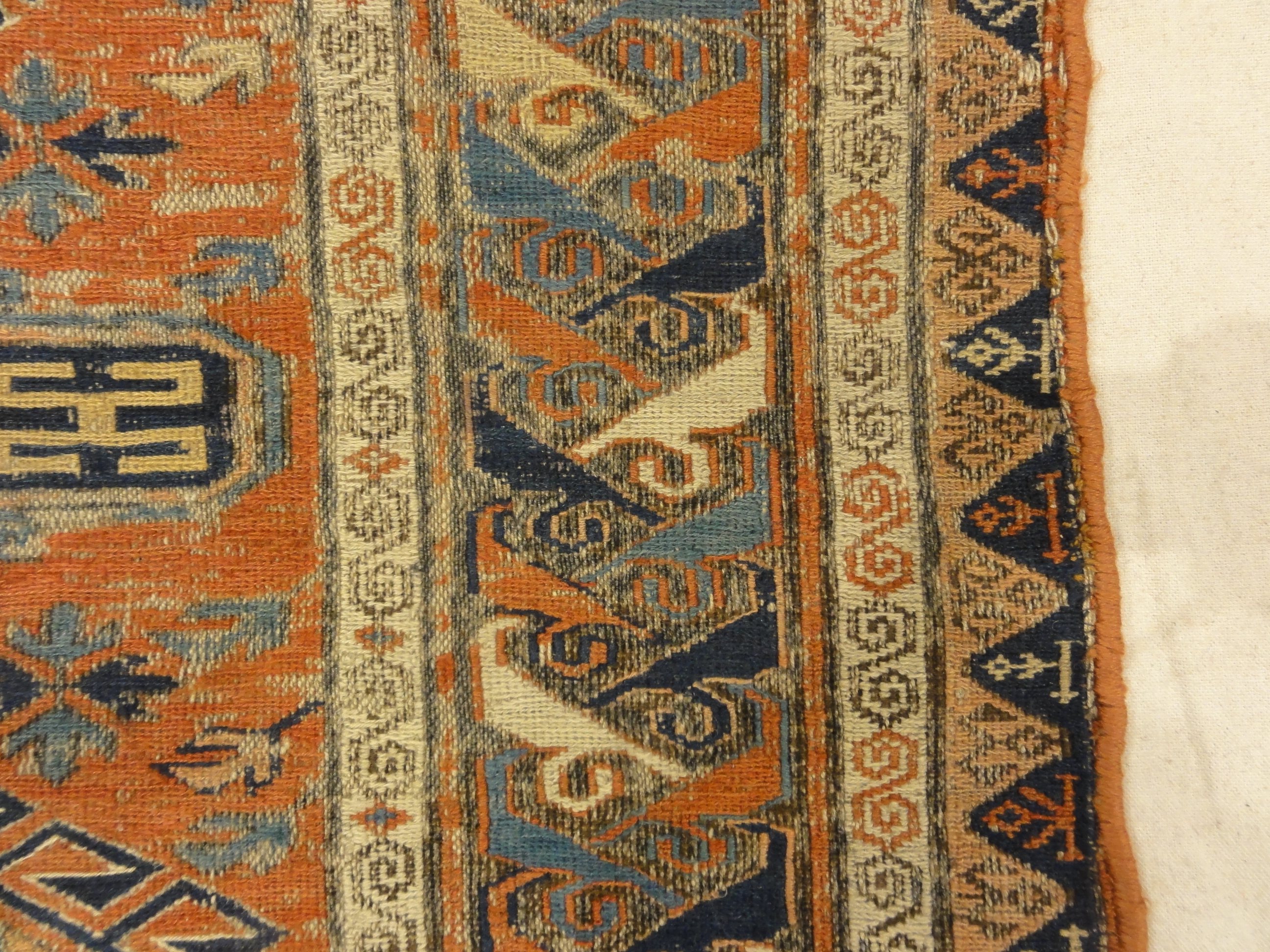 Antique Soumak Kuba Rug. A piece of genuine authentic woven carpet art sold by Santa Barbara Design Center Rugs and More.