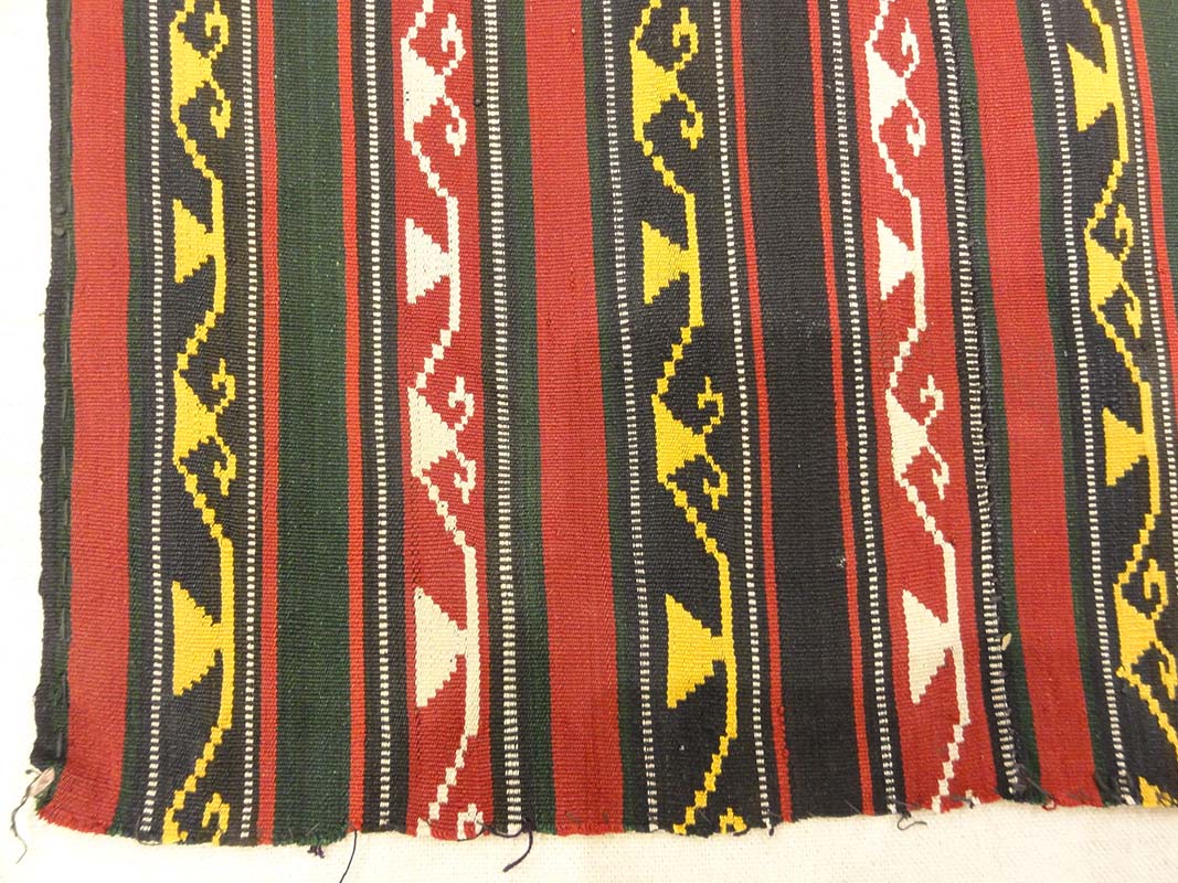 Fine Striped Turkish Jajim Textile. A piece of antique woven carpet art sold by Santa Barbara Design Center Rugs and More in Santa Barbara California.