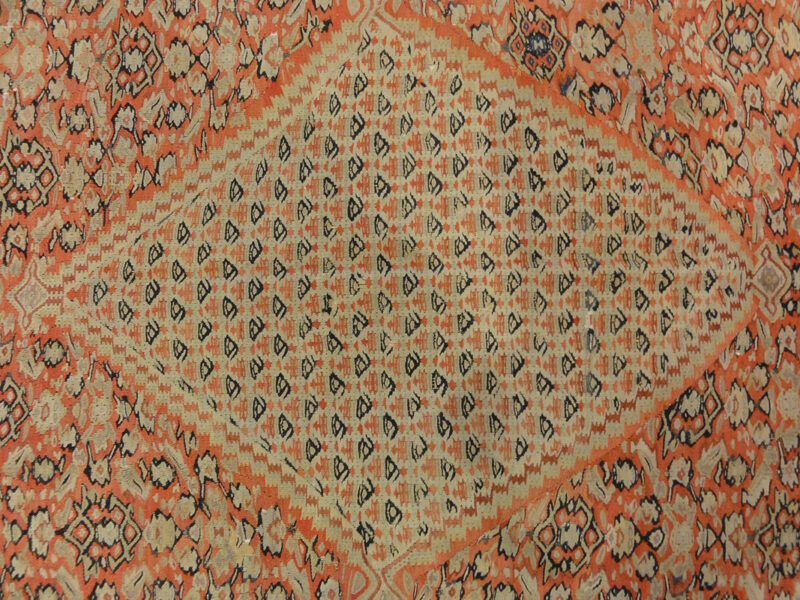 Antique Senneh Second Half of 19th Century. A piece of antique woven carpet art sold by Santa Barbara Design Center Rugs and More Santa Barbara California