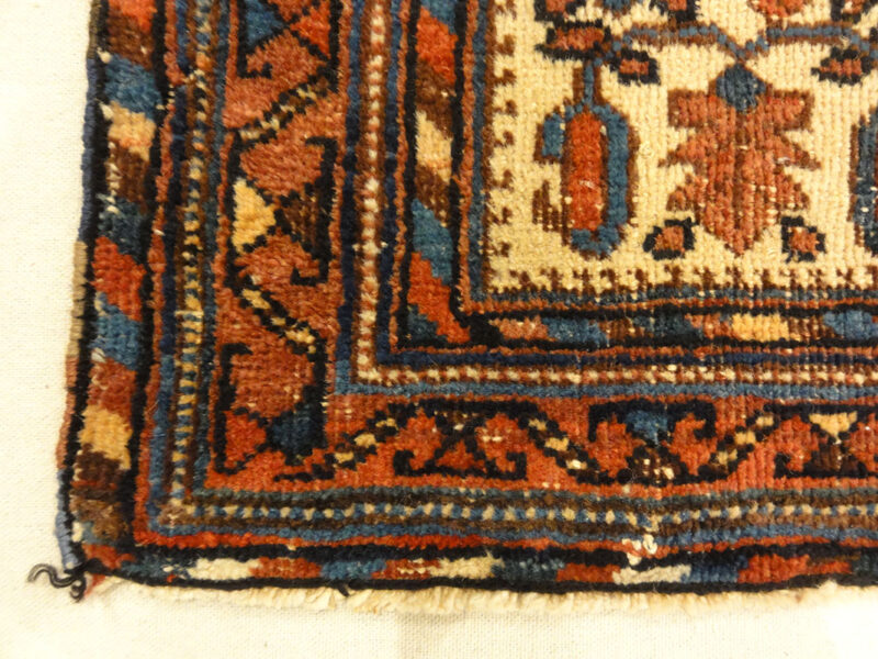 Antique Botteh Afshar Bagface. A piece of antique woven carpet art sold by Santa Barbara Design Center Rugs and More in Santa Barbara, California.