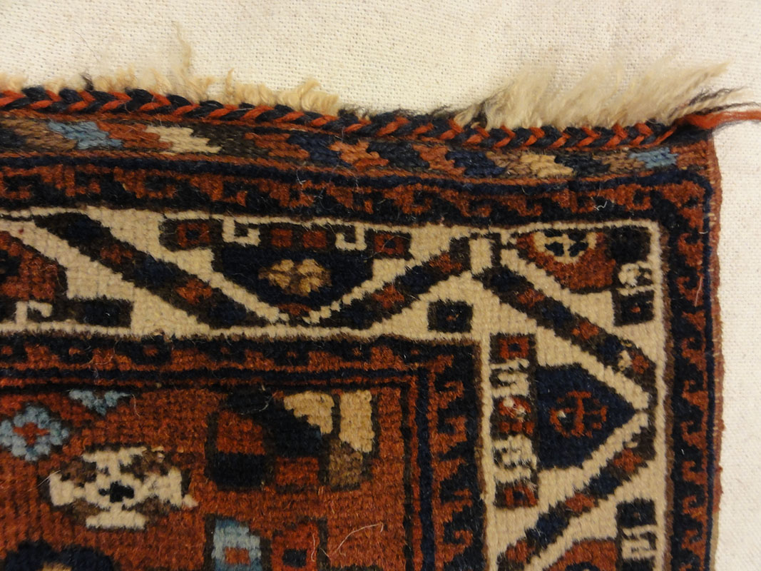 Fine Southwest Persian Afshar Bagface. A piece of woven carpet art sold by the Santa Barbara Design Center Rugs and More in Santa Barbara, California.