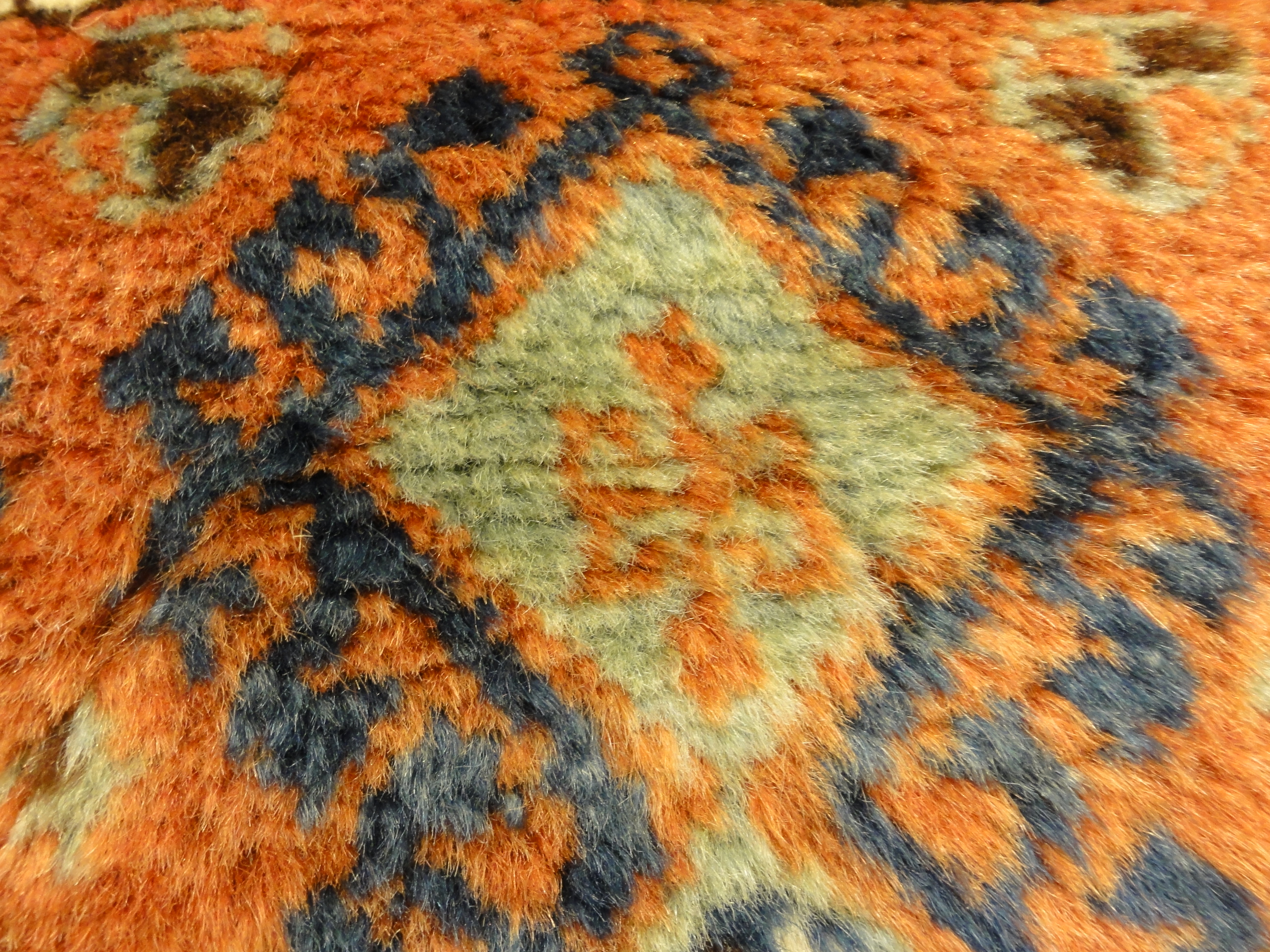 Antique Turkish Yastik ca 1900. A piece of genuine woven carpet art sold at Santa Barbara Design Center, Rugs and More in Santa Barbara, California.
