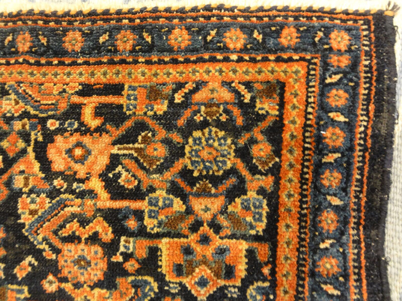 Antique Persian Senneh Juval circa 1880. Sold at the Santa Barbara Design Center Rugs and More in Santa Barbara, California.