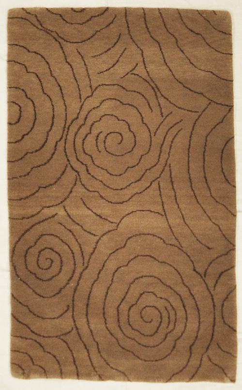 Wool and Silk Brown Swirl Rug rugs and more oriental carpet 45235-