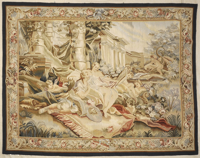 Antique romantic scene tapestry | Rugs and More | Santa Barbara Design 1