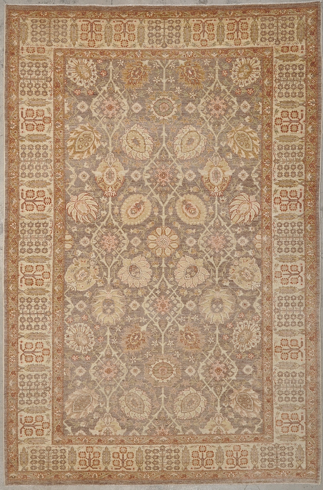 Ziegler & Co Tabriz hand made of natural wool and dyes. 6'3 x 9'5