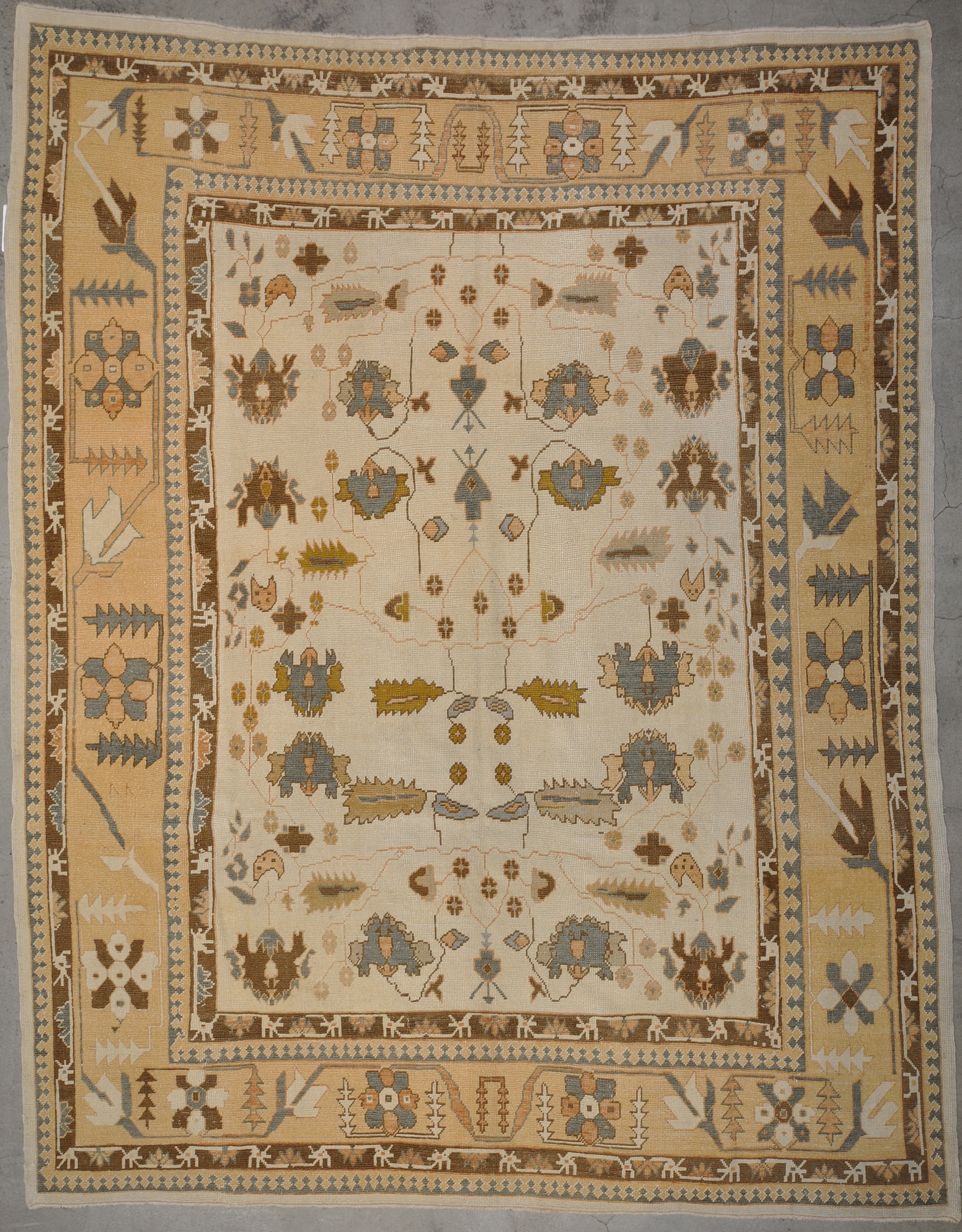Vintage Turkish Oushak Angora rugs and more oriental carpet 33660-