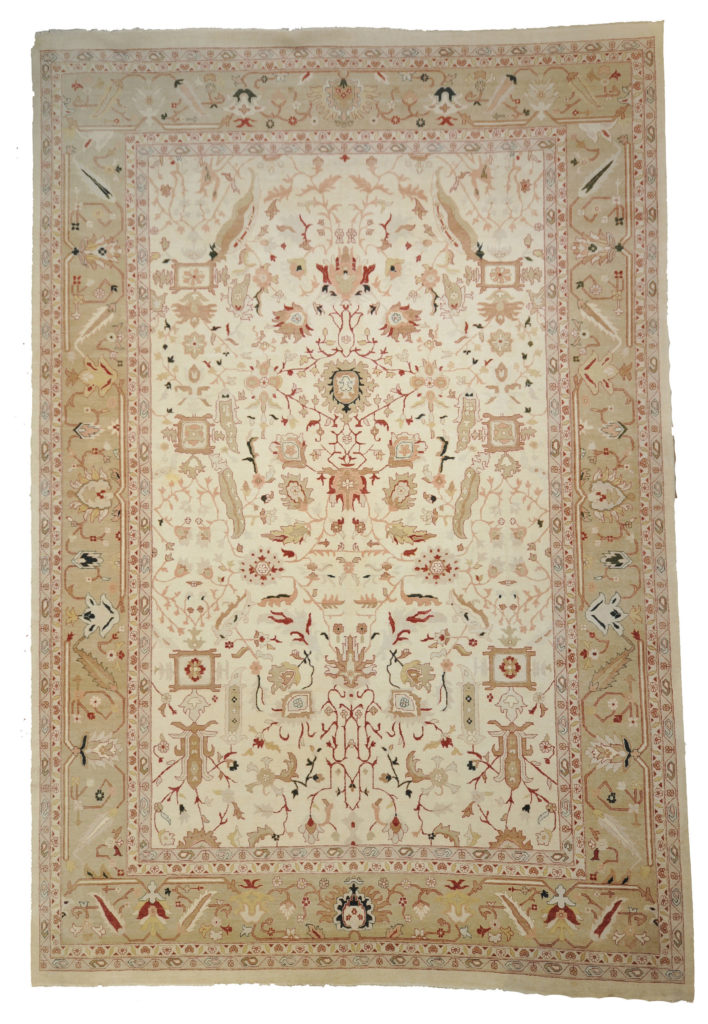 Traditional Persian Chobi Design Handmade Agra Rug 6' 6 x 9' 7 Eggshell/Pearl Wool ft 
