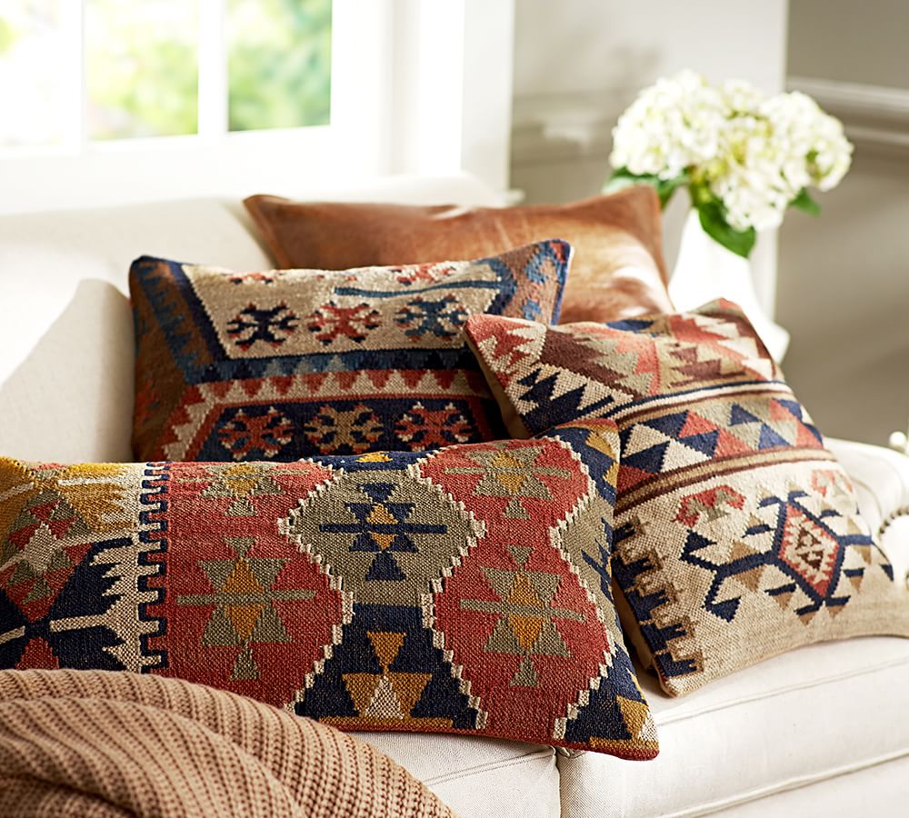 rug pillow 26''X14'' bohemian kilim persian tribal Pillow Cover Kurdish moroccan Hemp Kilim Pillow Cover Set of 1